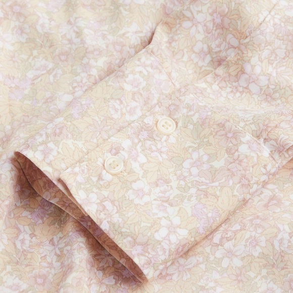 H&M Light Pastel Spring Ditsy Floral Long Sleeve True Wrap Midi Dress Small - Picture 4 of 15